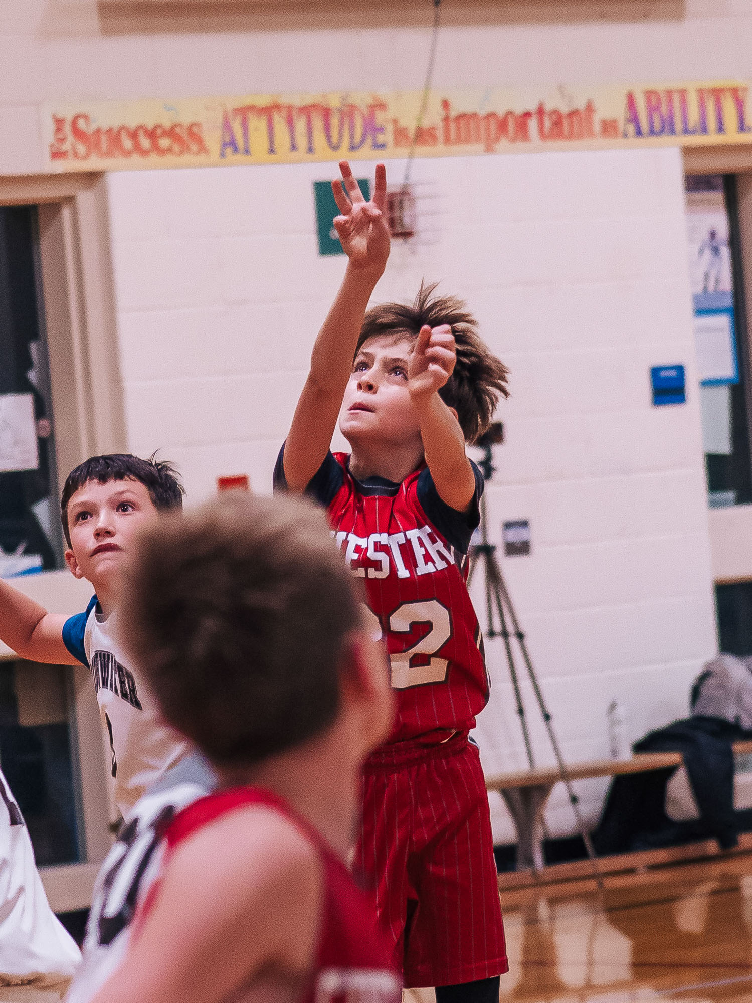 Shooting with banner behind