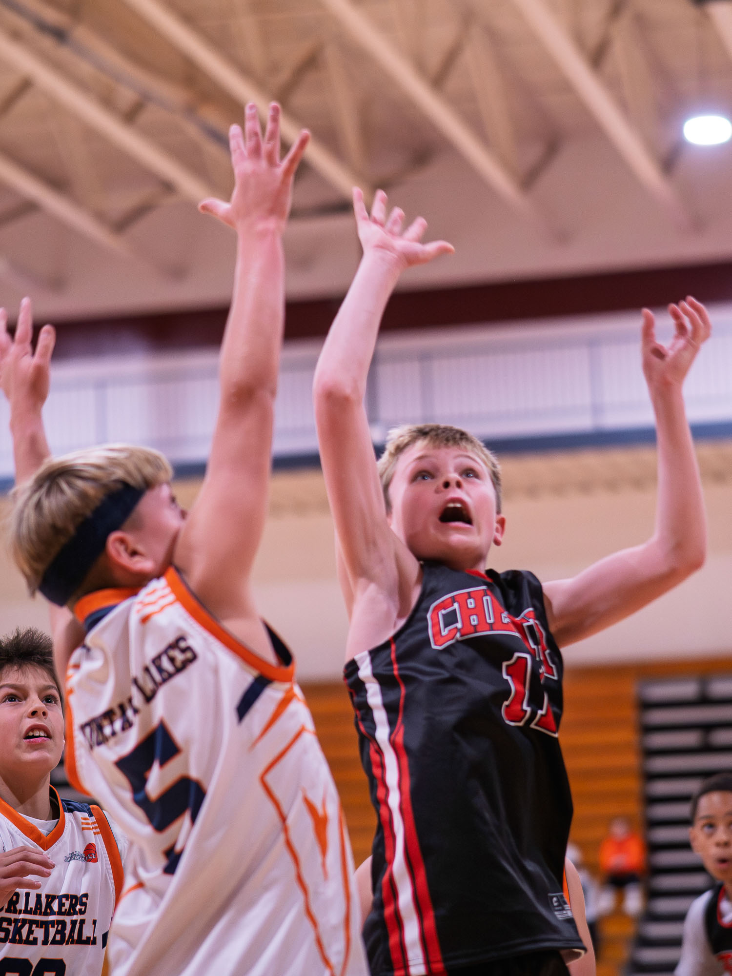 Hands up contesting shot