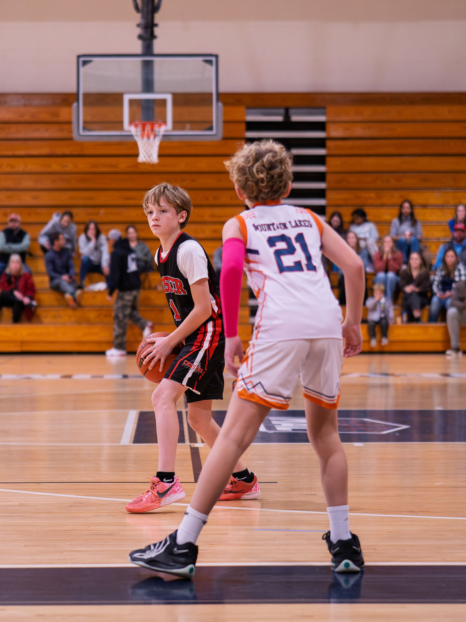 Basketball game action