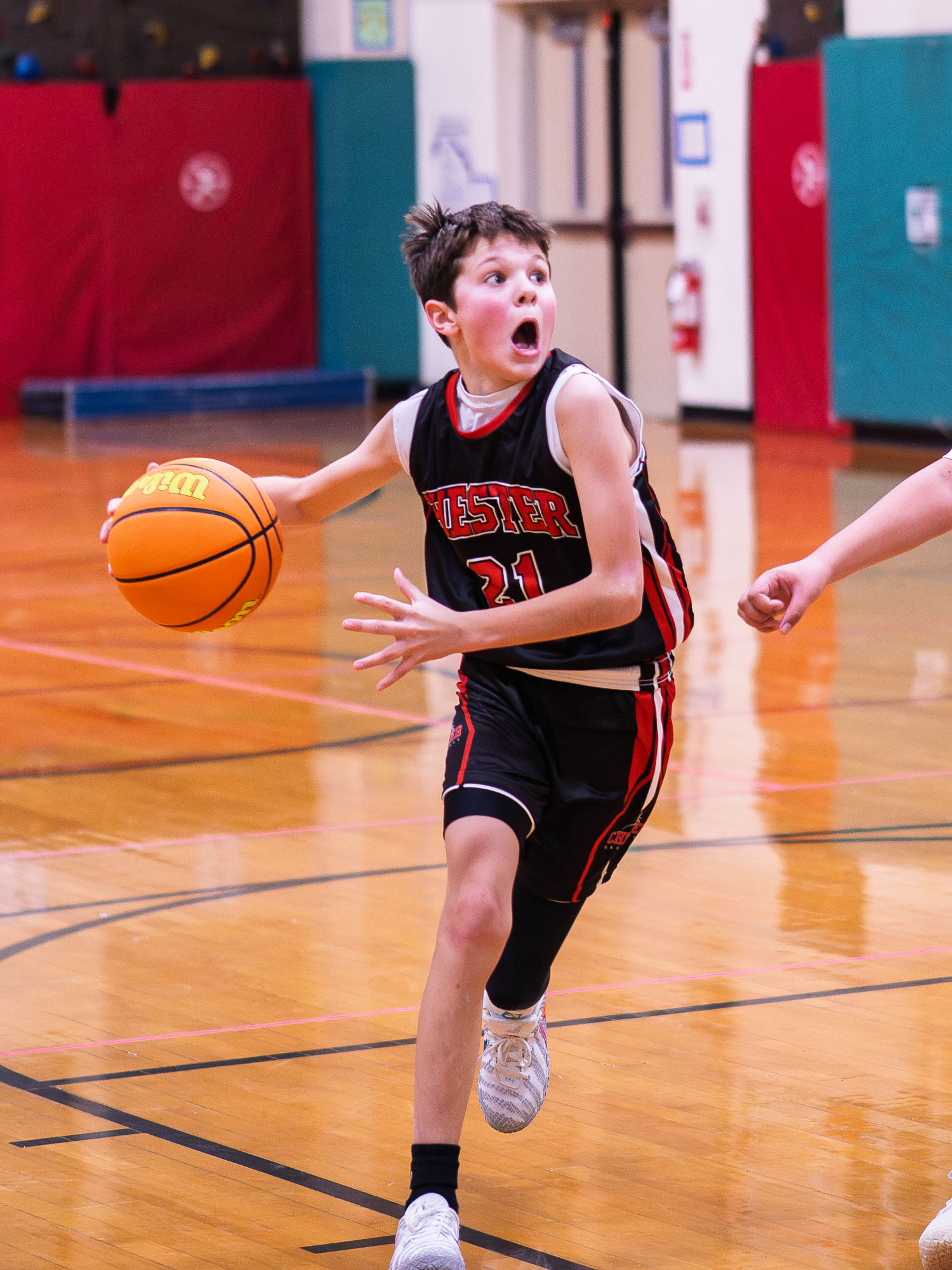 Basketball — intense drive