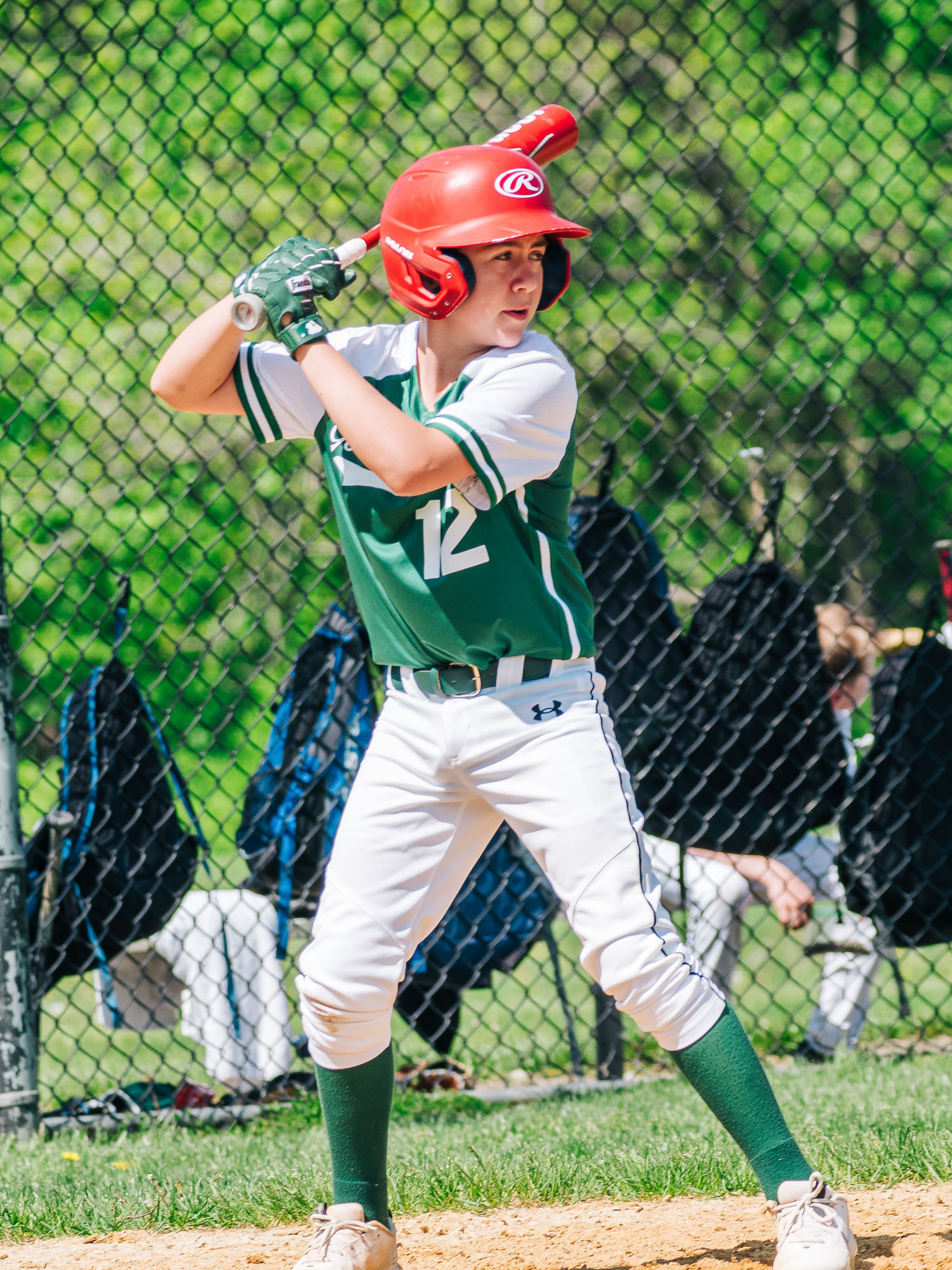 Spring game baseball action