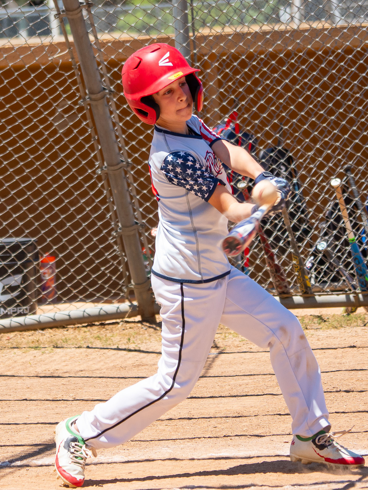 Baseball outfield action