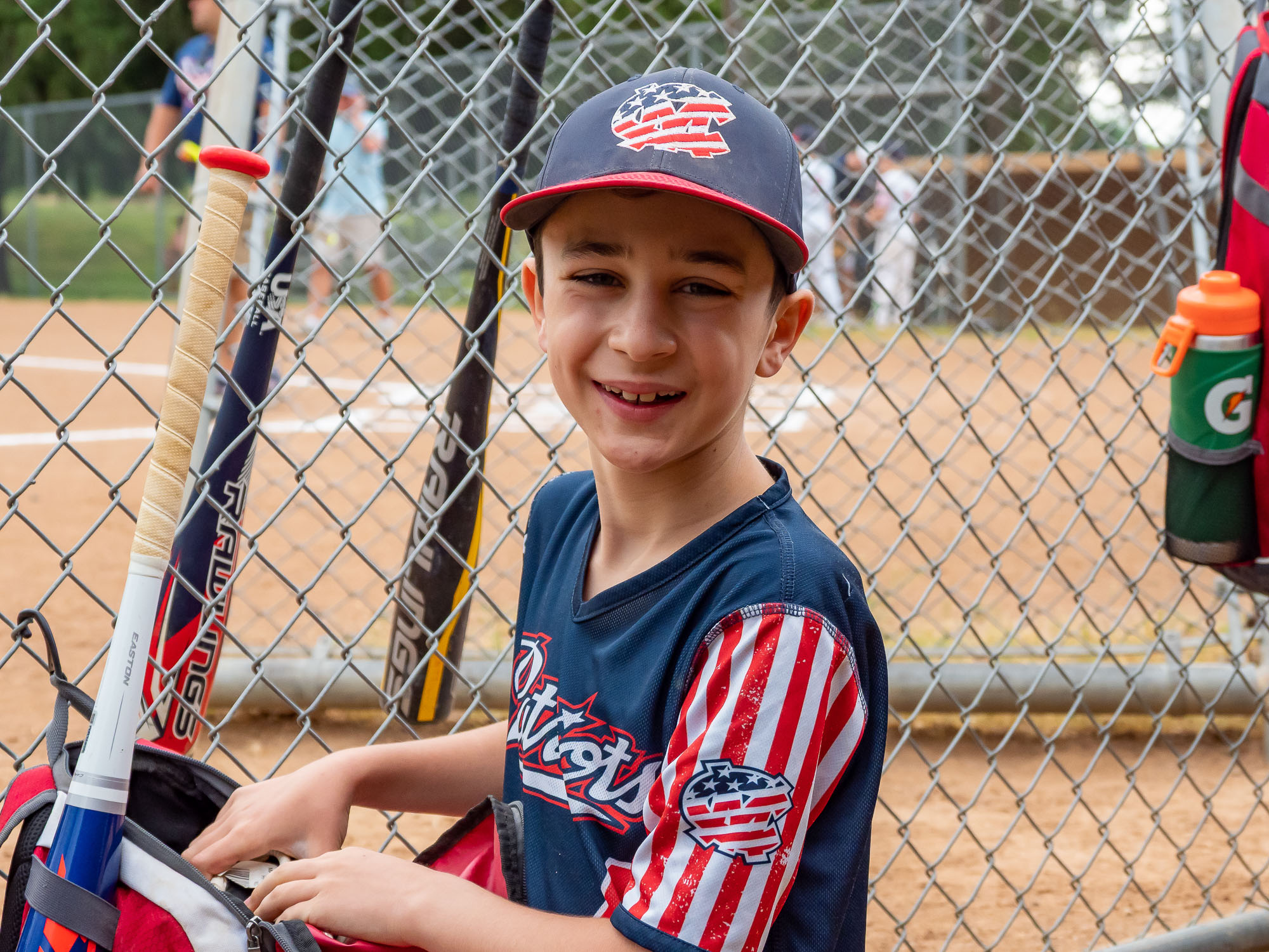 Young player in dugout