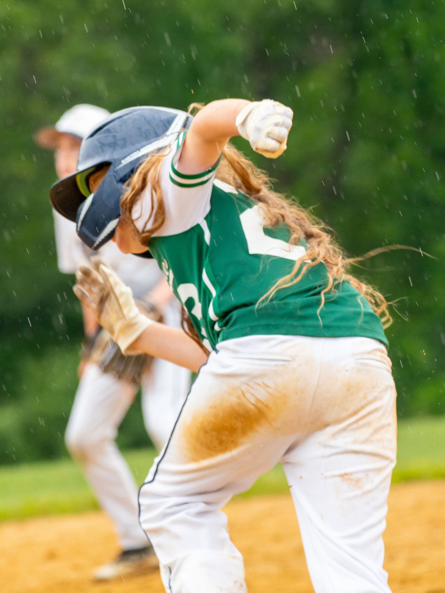 Baseball — fist pump in the rain