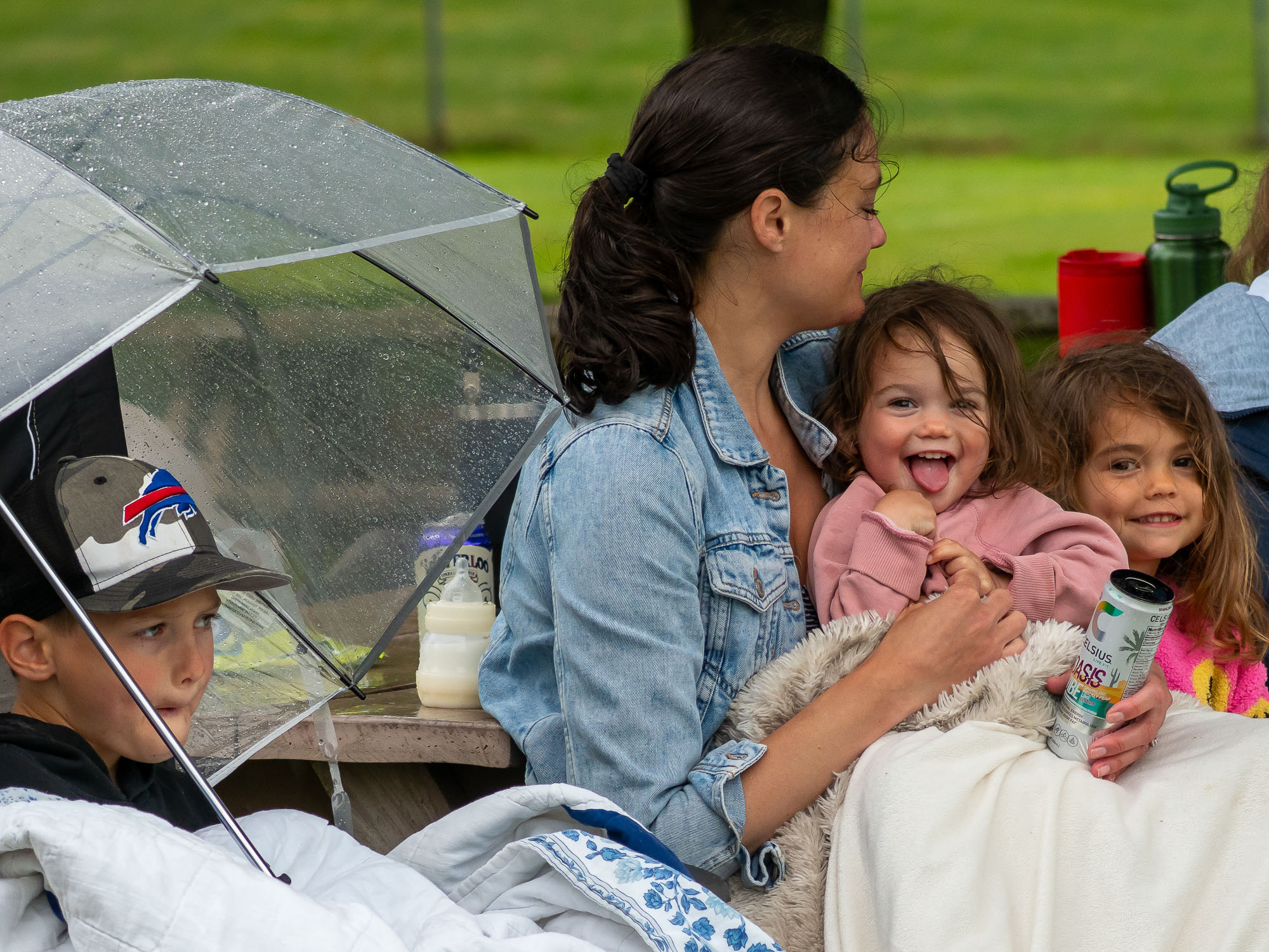 Baseball player focus in rain
