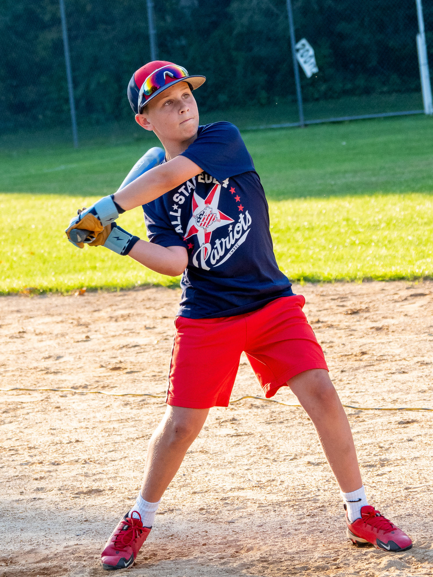 Summer baseball golden light