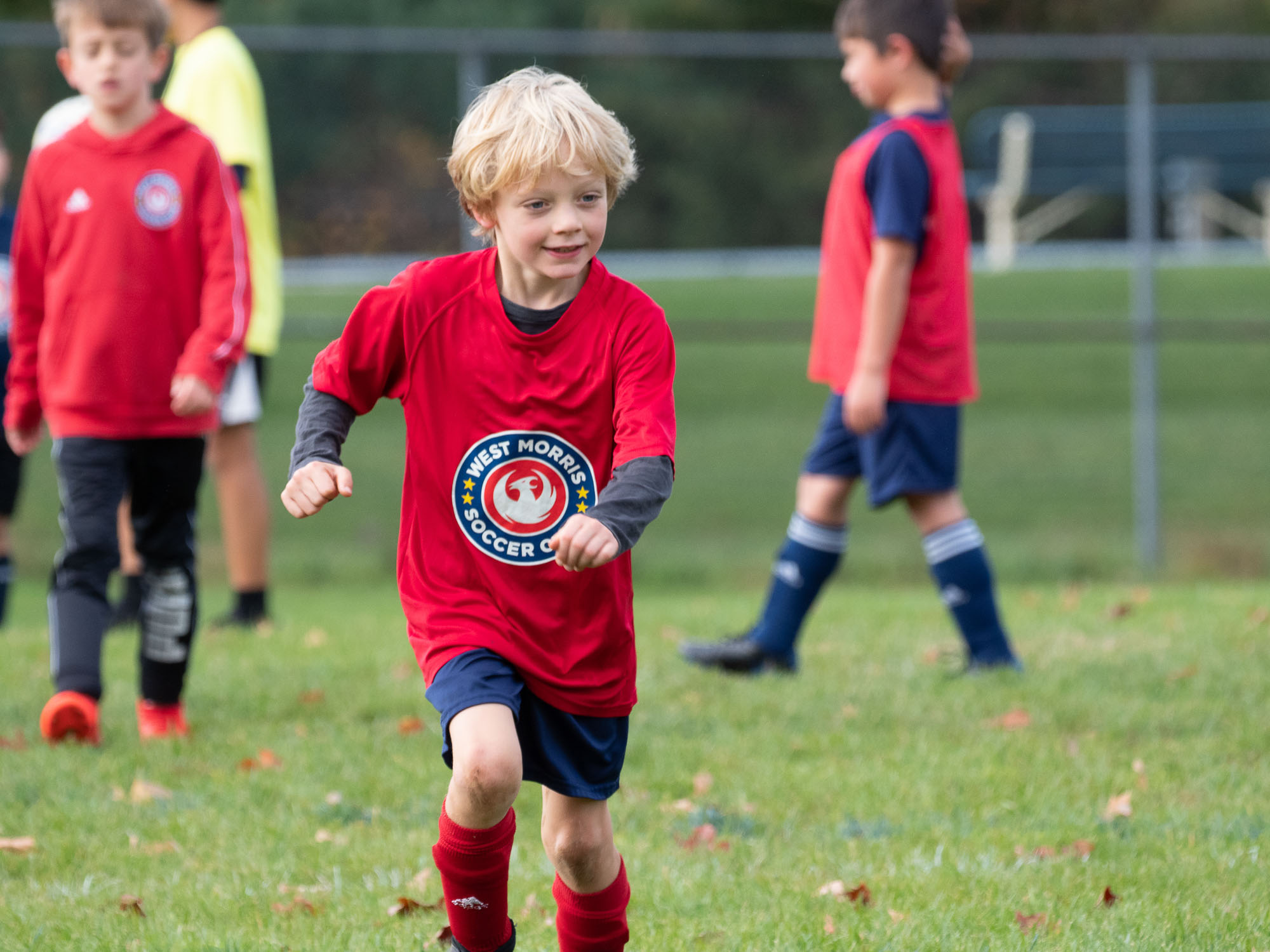 Soccer player battling for possession